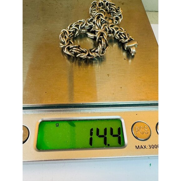 Vintage Estate Sterling Silver 925 Byzantine Chain Bracelet 7" Men Women 14.4g - Picture 7 of 7